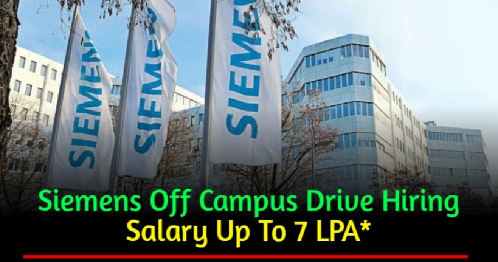 Siemens Hiring Fresher Drive 2024