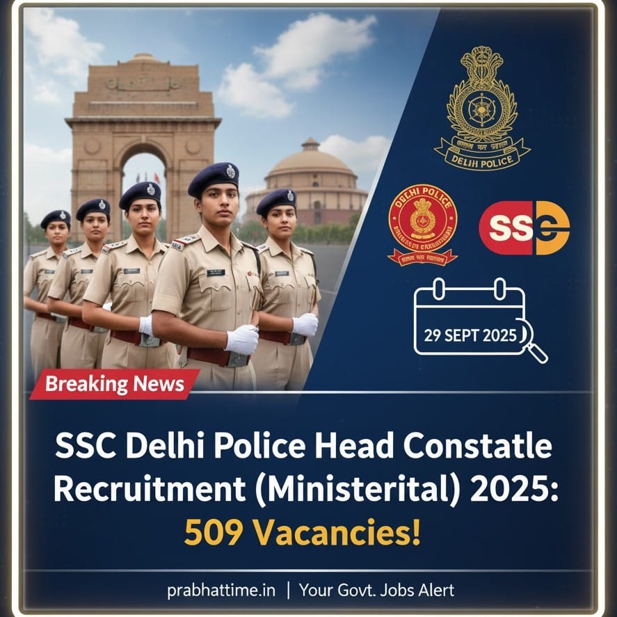 SSC Delhi Police Head Constable (Ministerial) Recruitment 2025: Notification Out, 509 Vacancies